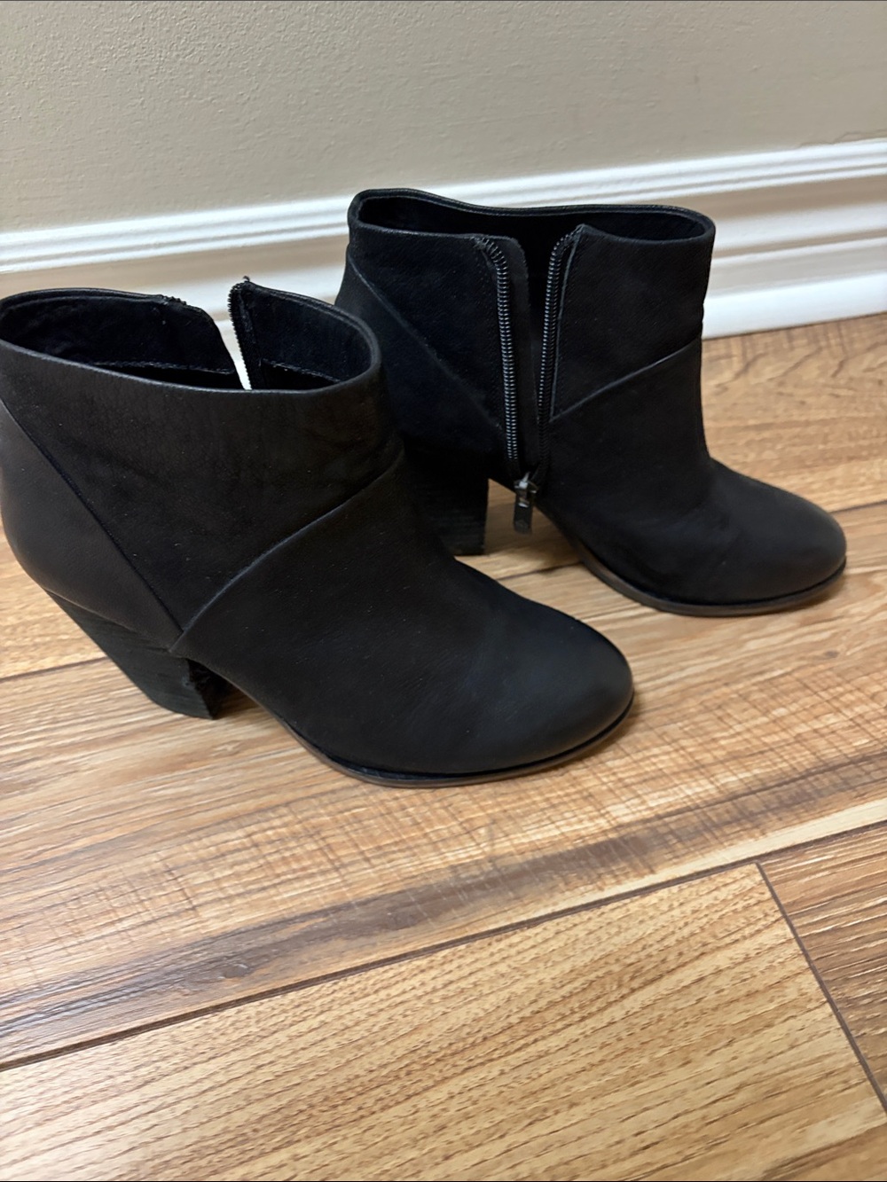 Vince Camuto Black Ankle Booties with Side Zip